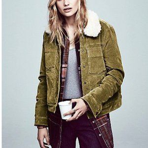 FREE PEOPLE SHERPA LINED UNCUT CORD Cottage core